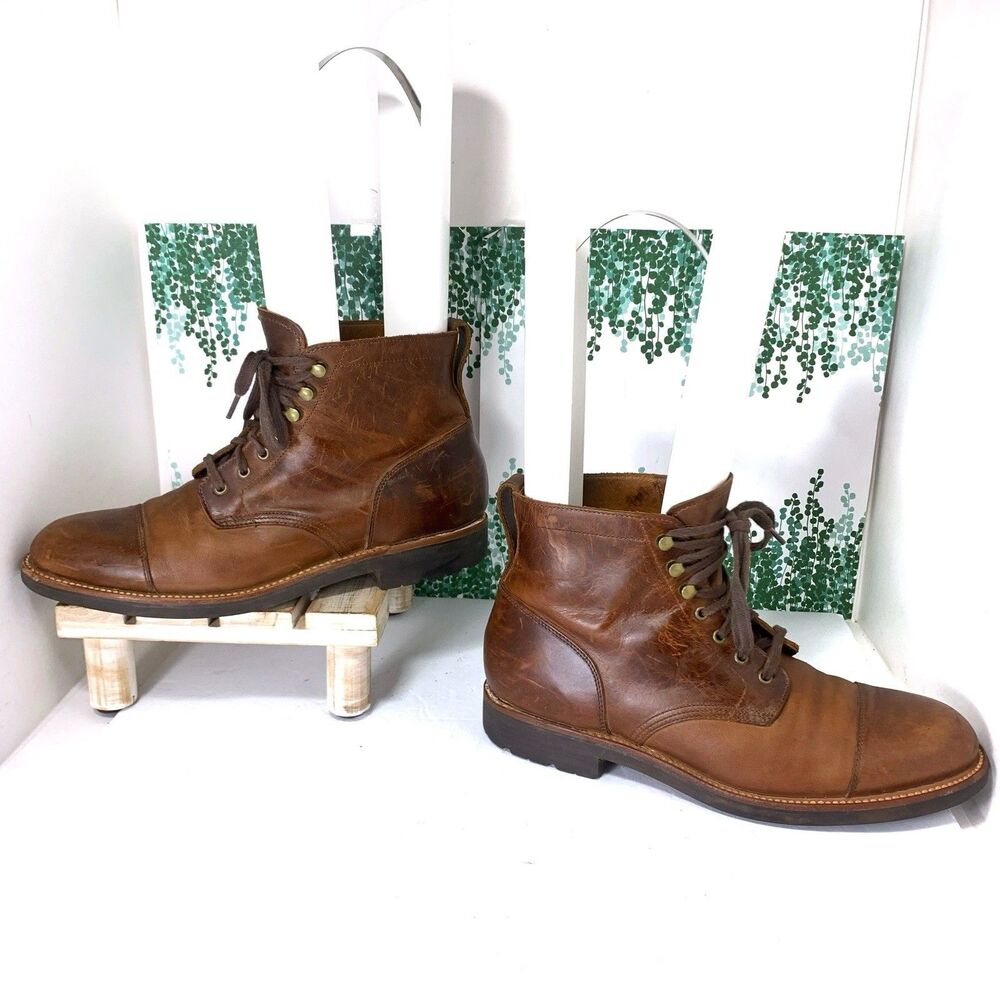 J. Crew Burnished Brown Leather Goodyear F4446 Welt Men’s Boots Size 9